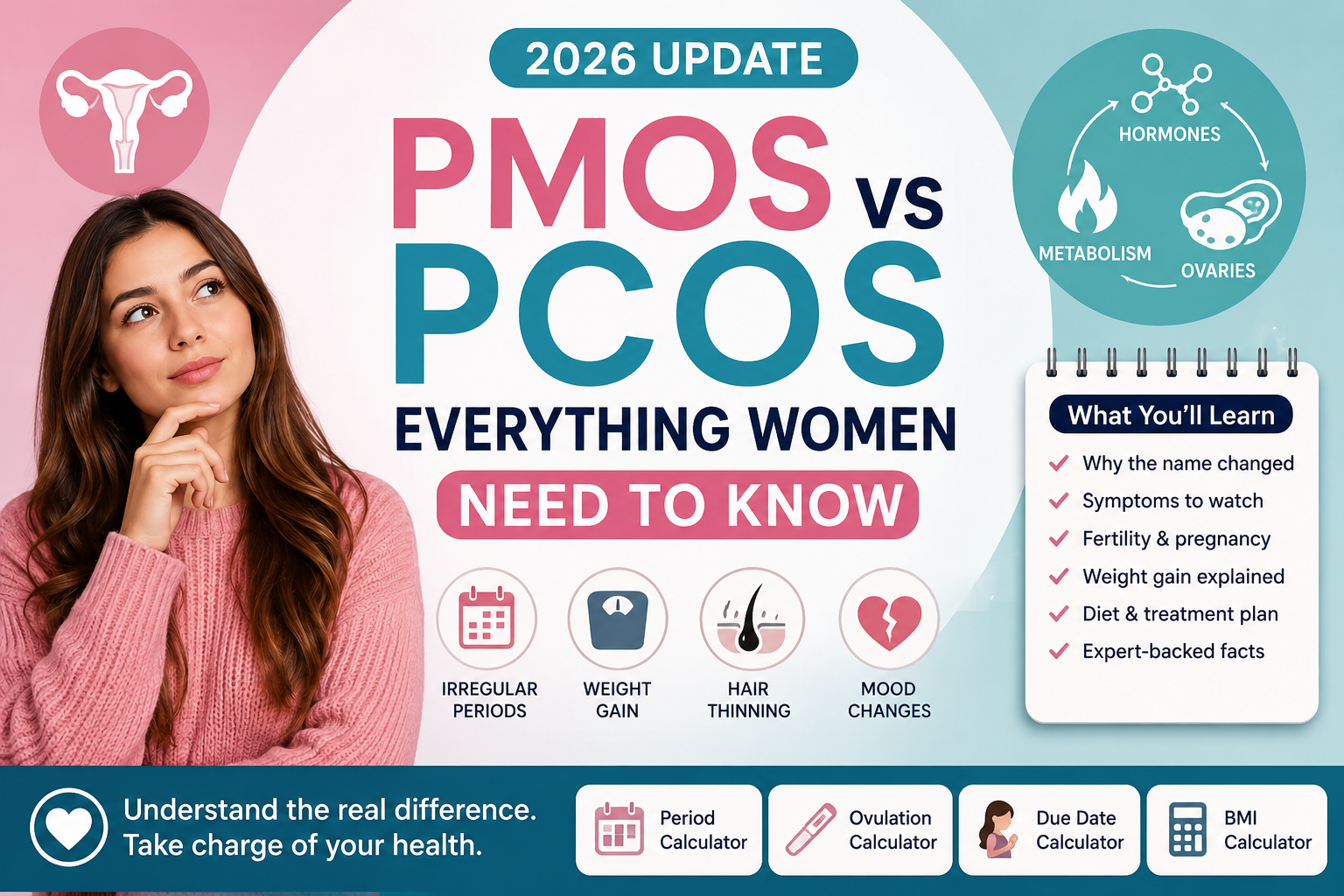PMOS vs PCOS everything women need to know infographic