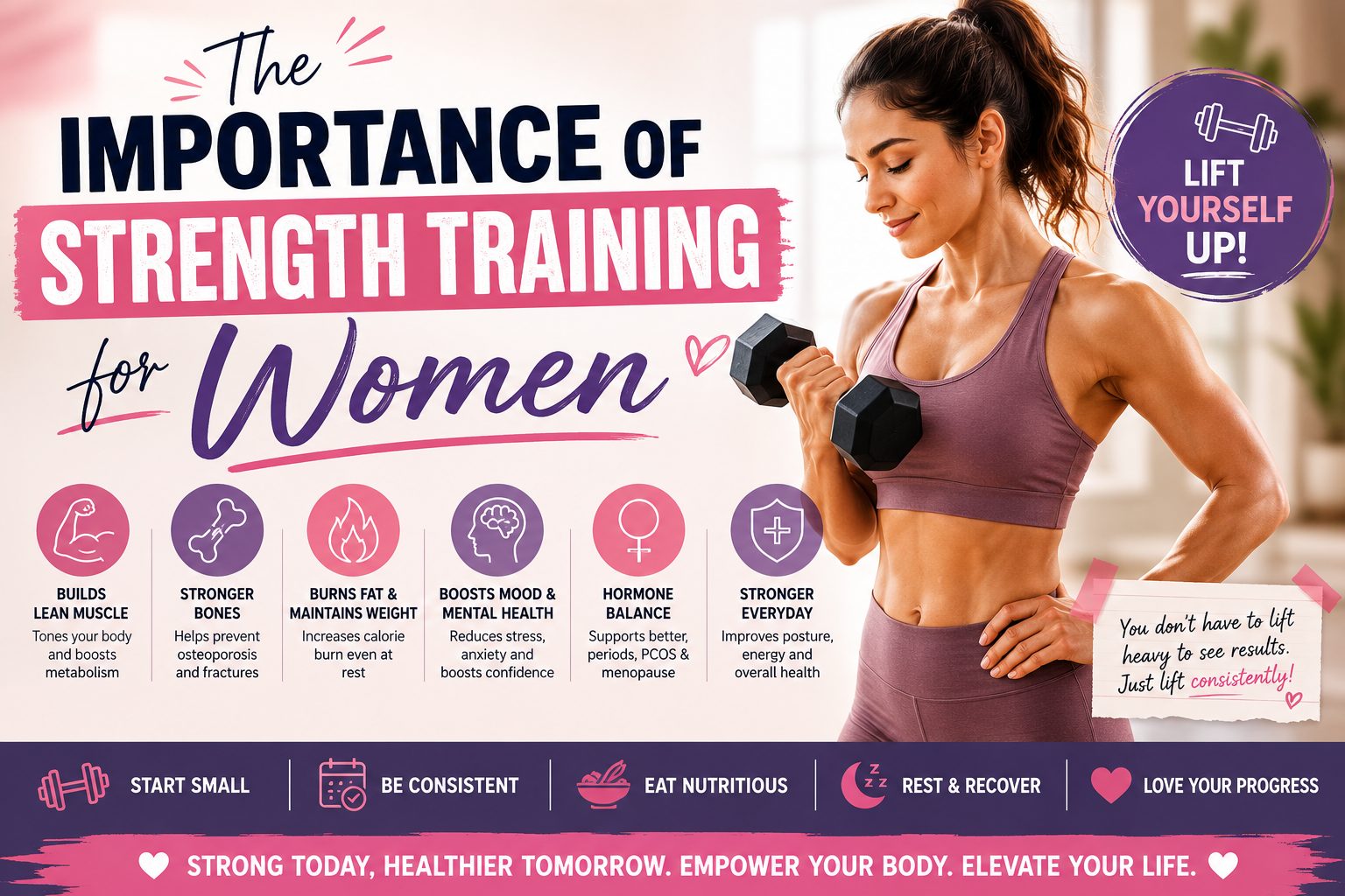 The importance of strength training for women infographic